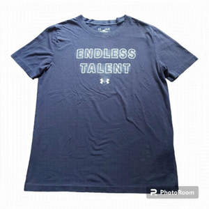 Youth Under Armour Heat Gear Cotton Blend Black Short Sleeve T-Shirt-Size Large